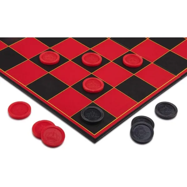Point Games 2307 체커 무척 내구성이 뛰어난 실내실외 재미있는 보드 게임 모든 연령대 블랙 레드, One Color