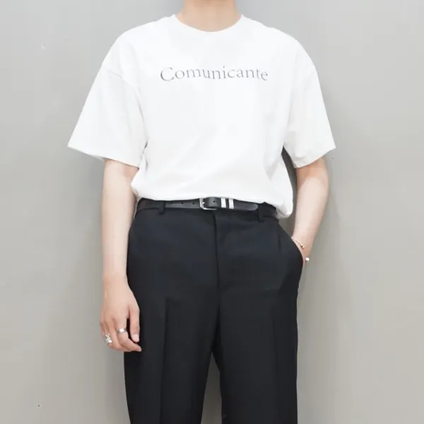 클로젯 남자 여름 감성 레터링 커뮤니티 미니멀 오버핏 반팔티셔츠 2color