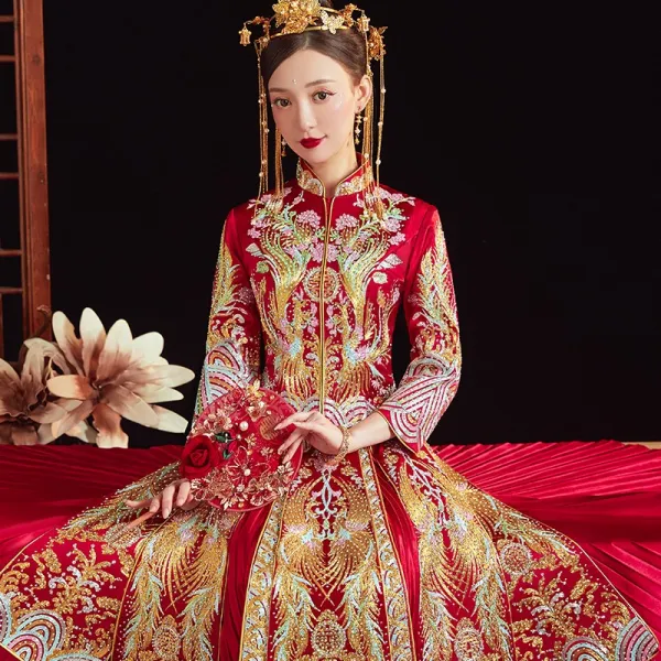 수화복 결혼 여성 혼의수 곡식물의 총칭 차이나 슬림핏 기모노 쇼다 웨딩드레스 중국식