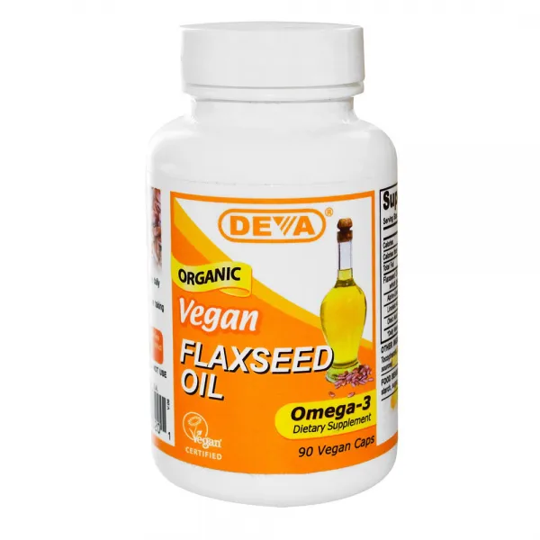 Deva 데바 플랙시드 오일 오메가 3 아마인유 베간 90 캡슐 Vegan Flaxseed Oil Omega-3, 1개