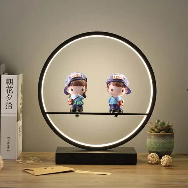 led 스탠드 무드등 침실 보조조명 수면등, 블랙 캐릭터 버튼 3색 컬러 + 버튼스위치