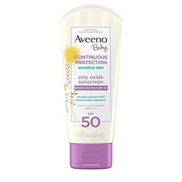 aveeno 아기 연속 보호 아연 산화물 선스크린 로션 넓은 스펙트럼 spf 50 3 floz PROD350005514, 상세 설명 참조0, 상세 설명 참조0