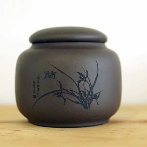 공부차 NO.24 사군자 차엽관 자사차통 매난국죽차통, 난, 1개