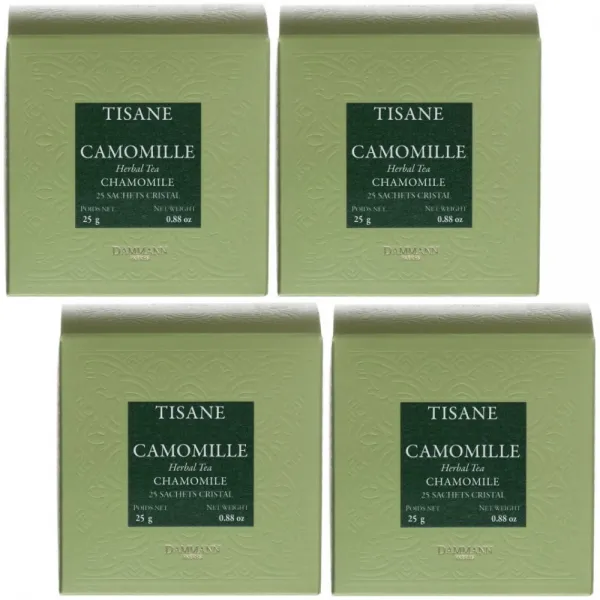 Dammann Chamomile 다만프레르 카모마일 허브티 25티백 4팩 (총 100크리스탈티백), 4팩