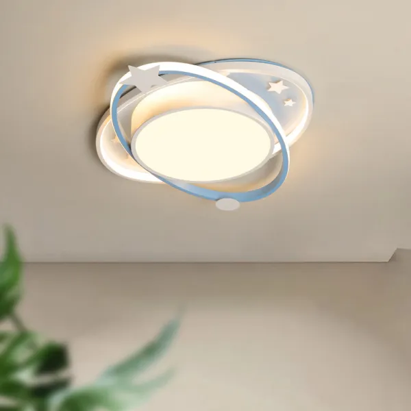 LED 우주 별 57W 아이방 천장등 인테리어 거실등 E802, 화이트 라이트-블루-46w