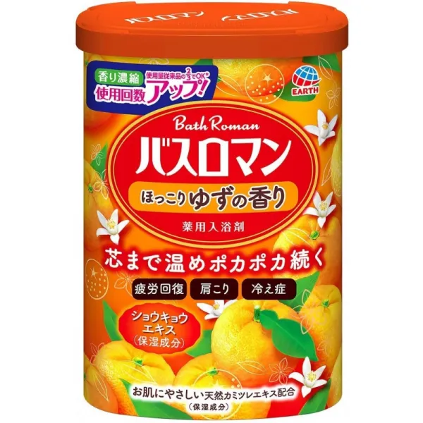 [의약 부외품] 아스 製 薬 바스로만 입욕제 넌더리 유자의 향기 600g, 1