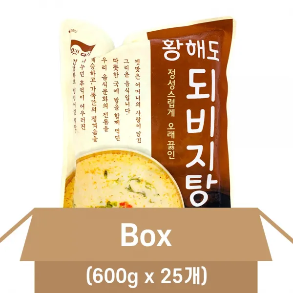 고향 옛맛 황해도 되비지탕 1박스(600gX25개) 콩비지, 단품