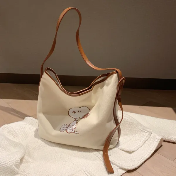인스공방 숄더백대 남풍 스누피 연판장 SNOOPY 애니메이션 캔버스 여성 여름 단아한 대용량 크로스백