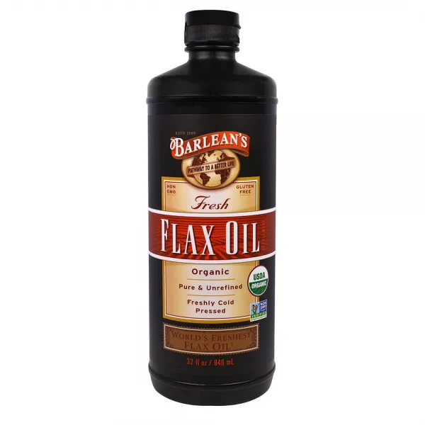 Barleans 발린스 프레쉬 아마씨 오일 아마씨유 946ml Organic Fresh Flax Oil 32 fl oz, 1개