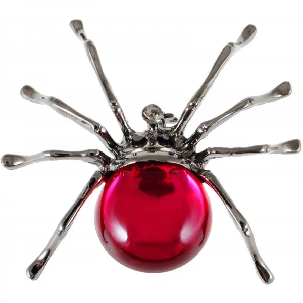 Alilang 포금 크리스탈 스톤 지방 복부 파란색 몸 독 거미 거미 곤충 핀 브로치