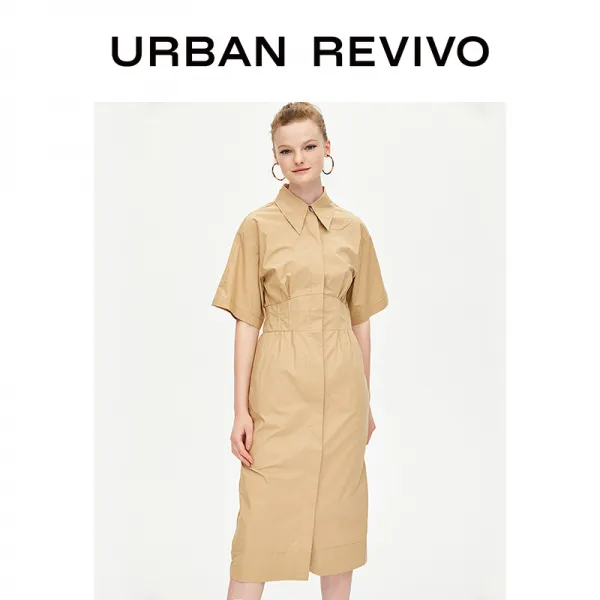 Ur 춘하 여장 경량 숙 솔리드 조거 허리 터틀 원피스 We3s7de2