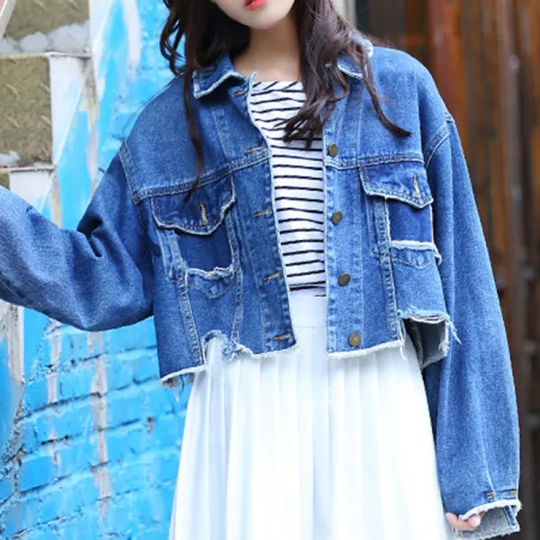 Xn데님 자켓 여성 짧은 단락bt2059주문하면환보컵드릴게