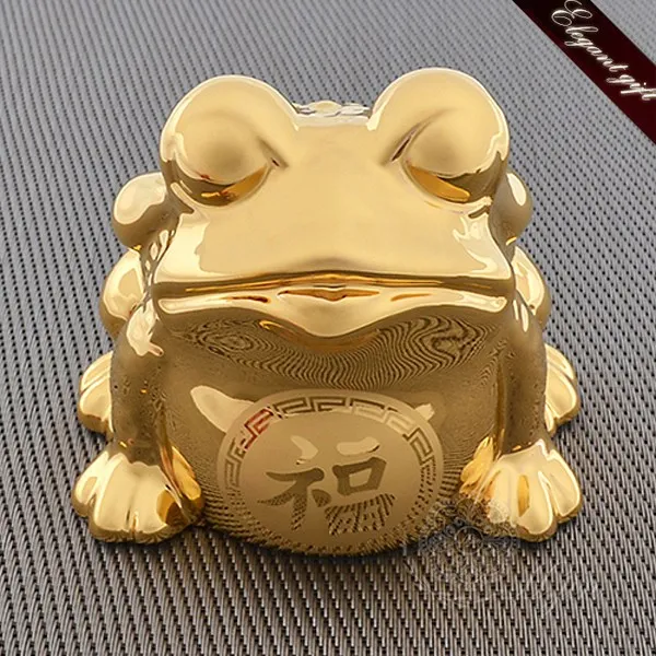  H.jin 24k 금도금 도자기 골드세라믹 금두꺼비 복주머니 개업 이사 집들이 명절 거래처 바이어 생일 생신 선물 기념품 답례품 금두꺼비