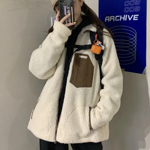 래트로 커플 양털후리스 집업 뽀글이 퍼 학생 WYT65