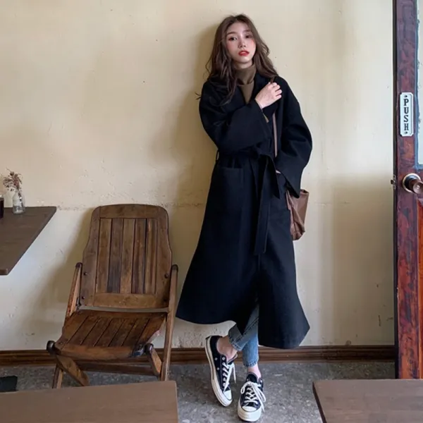 Yx Shop 겨울 여성 롱 코트 아우터 오버사이즈 A0042