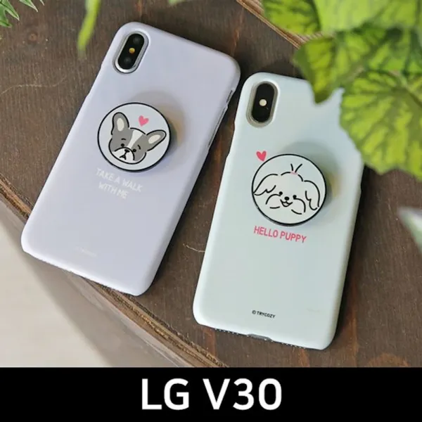 Lg V30 With Pet 스마트톡 3d하드 V300 가죽핸드폰케이스 상세페이지참조 삽살개