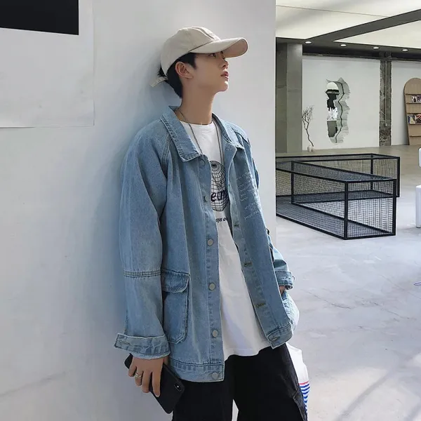 빅피플 루즈핏 H02 남자 가을 캐주얼 청코트 코트