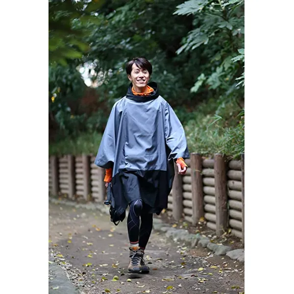 톱 수영 신뢰의 기술! 갑작스러운 비 짐도 함께 감싸 준다! 내구성 발수 판쵸 프리 사이즈