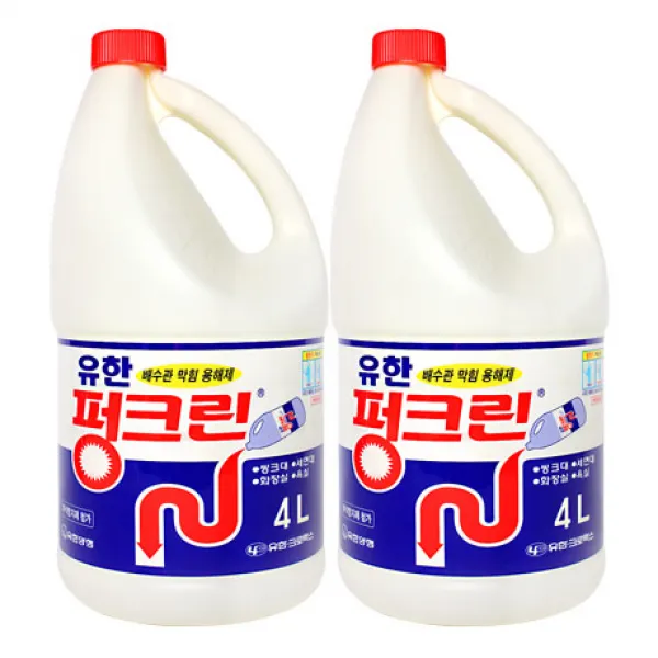 유한락스 펑크린 배수구세정제 4l 2개