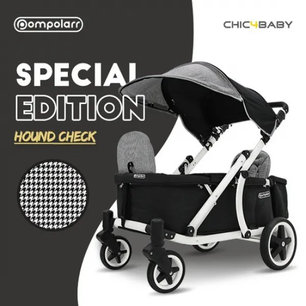  시크포베이비 유아웨건 폼포라웨건 화이트프레임 하운드체크