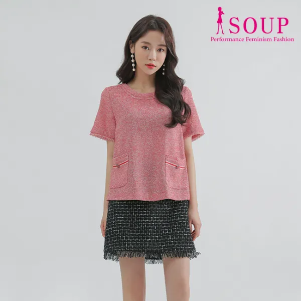 SOUP 아웃포켓 트위드 블라우스(SU4SS13)