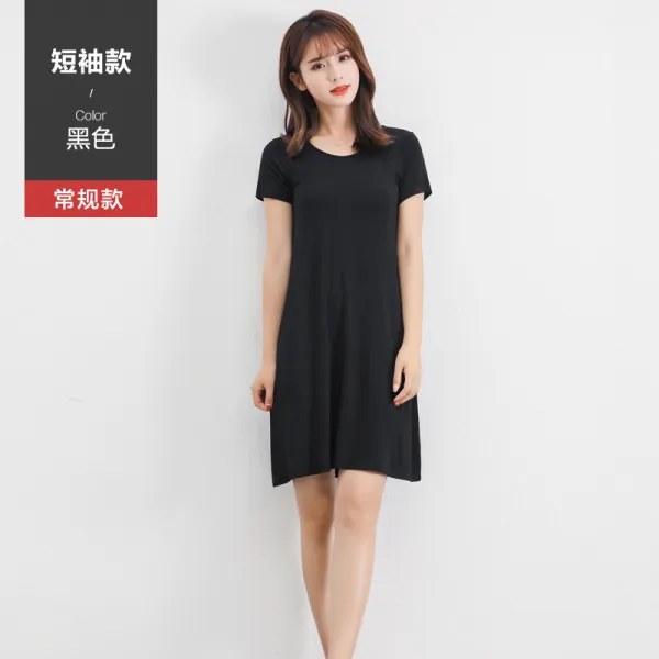 모달 여성 여름 이너웨어 블랙 런닝 롱 봄가을