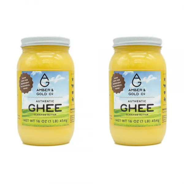 Amber Gold Co 정통 기 버터 클라리파이드 Authentic Ghee Clarified, 2개, 454g