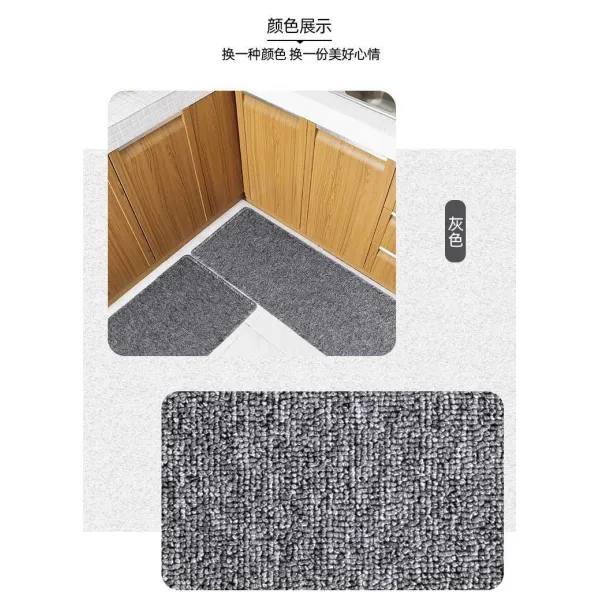 욕실발매트 외부 담요 입 화장실 도어매트 가정용 욕실 물흡수 흡수 U기름방지 미끈미끈 매트가능 핸드, C01-그레이 PVC전혀 세탁기사용, T11-50x180cm