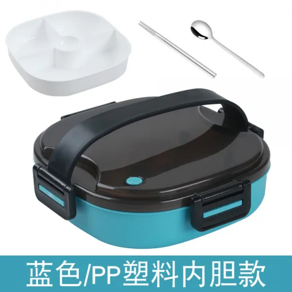 보냉도시락 칸막이 간편 겨울도시락 PUMS, B.블루[PP속담]수저수저