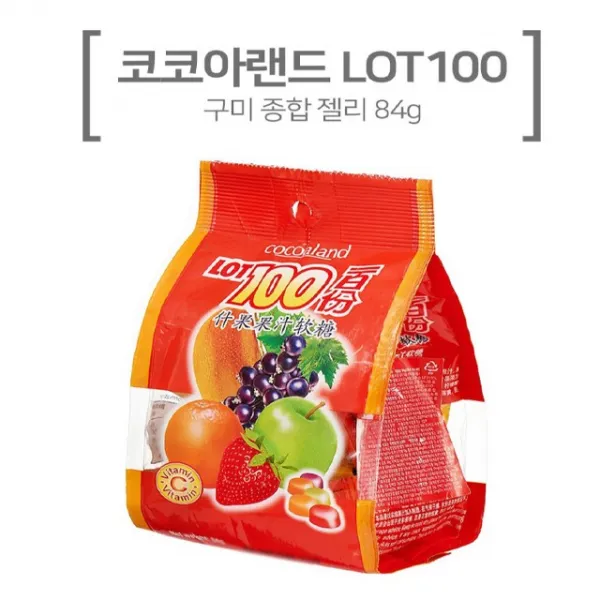 [유통기한임박할인]코코아랜드 LOT 어쏘티드 종합젤리 84g 1박스(24입)/과일젤리