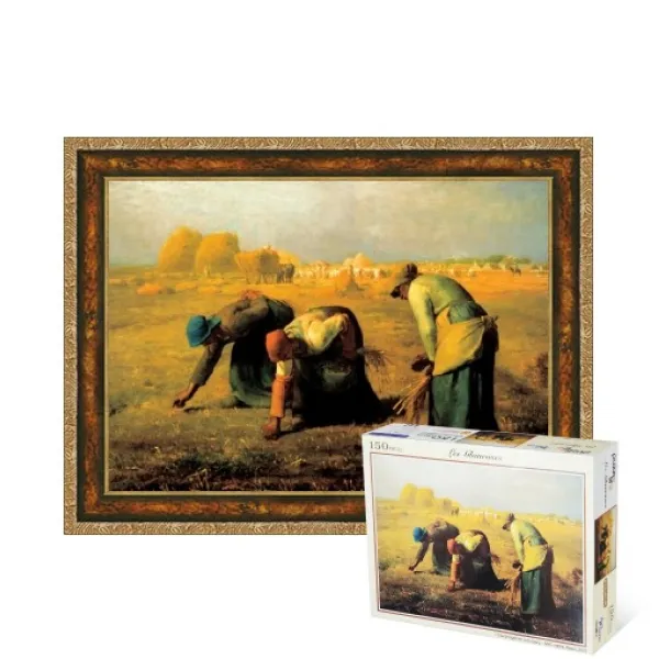 퍼즐피플 직소퍼즐 명화, 이삭줍기 150피스 액자포함(엔틱골드), 150p