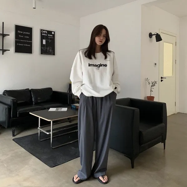 AJELLA 여자 슬랙스 부츠컷 일자 정장바지 릴처 블랙 와이드 정장 팬츠 성 통 하이웨이스