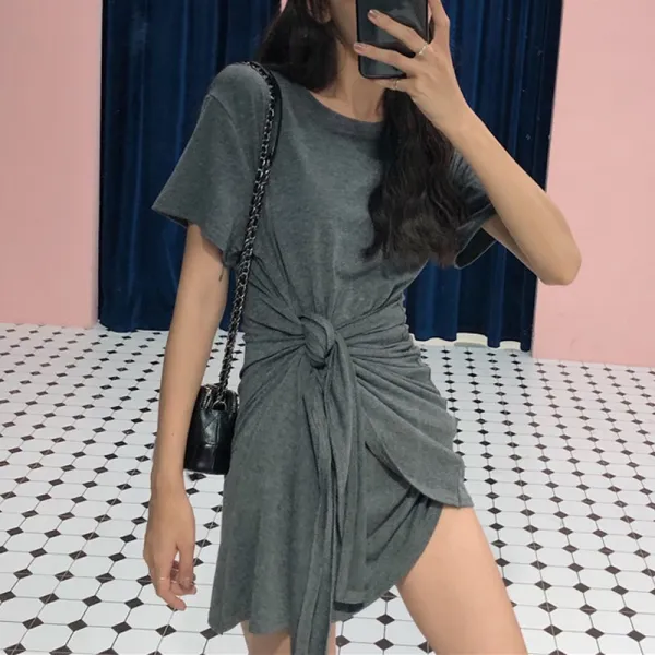 여자여름패션 반팔 스트랩 허리보정 티셔츠 나이트클럽
