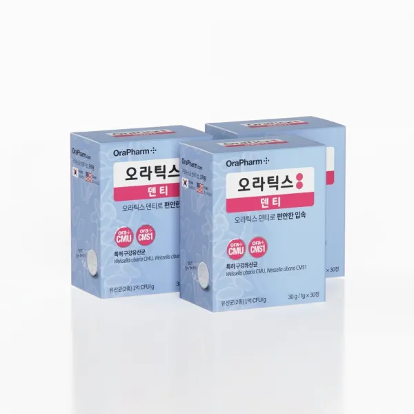 오라틱스 덴티 구강 유산균 영양제 면역 특허 유산균 30정 전반적인 구강 관리 3box