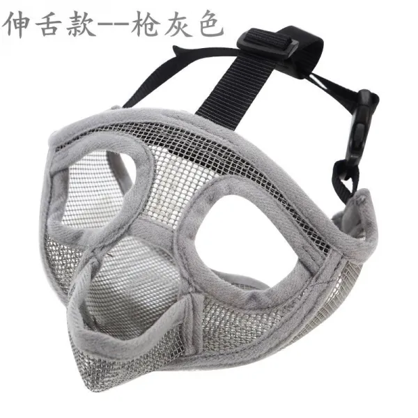 불독 개 커버 법 영 오식 바 형 숏 악당 방지 짖는 마구 먹기 물리기 송 사자 L참고 영 말 4570근 좌우 사용 혀를 내밀다 타입 그레이 총