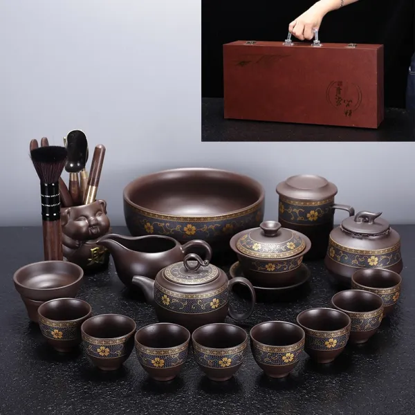 자사호 일봉 퀄리티 핸드메이드 흥에 맞다 궁푸차 구 사무실 할 것 손님 차를 달이다 뚜껑 찻잔 풀세트 2352022245, LMS -17 -서역 풍정 -군덕호