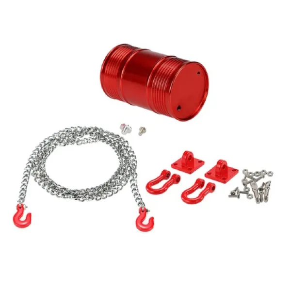 Baosity 110 RC 자동차 견인 후크 체인 트레일러 족쇄 오일 탱크 세트 Axial SCX10 CC01 용 PROD113400054, One Color