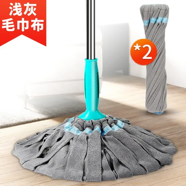 잡화상점 가정용걸레밀대 가정용대걸레 줄기 밀대걸래 무료로 손세탁 질질끌다 물굽이 천 비틀림 스핀들 땅 건습 투웨이, 승급 강 봉 수건 천 타입 2개 리필