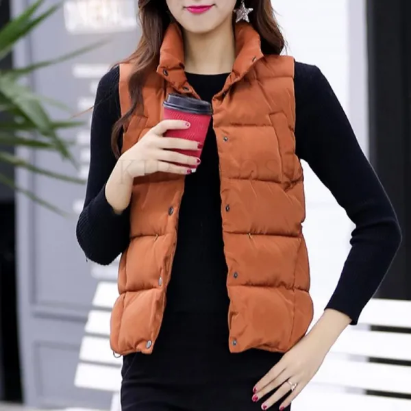 Kirahosi 여성 패딩 조끼 베스트 빅사이즈 경량 웰론 조끼 캐주얼 Z 18 +덧신 증정 Edexmiz