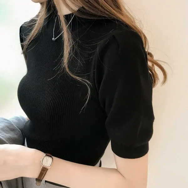 riwoo 600573992071 여성반폴라스웨터 슬림핏기본