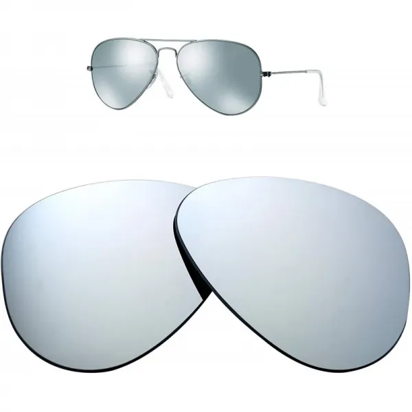 Oak & Ban RAY-BAN RB3025 Ray Ban Aviator 렌즈 유리 58mm 선글라스 수리 부품 더 색 (58mm 실버 플래