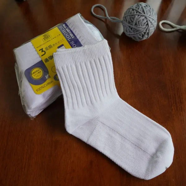 겨울 가을 계절 화이트 초등 순면 코튼 스포츠양말 풀패딩 블랙 노총각