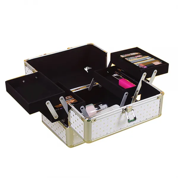 달빛스토어 메이크업박스 화장품케이스 화장품박스 하트실버