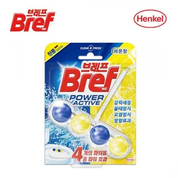 (4개묶음)브레프 파워액티브 레몬향 OJH-28195 변기세정제 변기청소 변기크리너 변기클리너, 단일상품