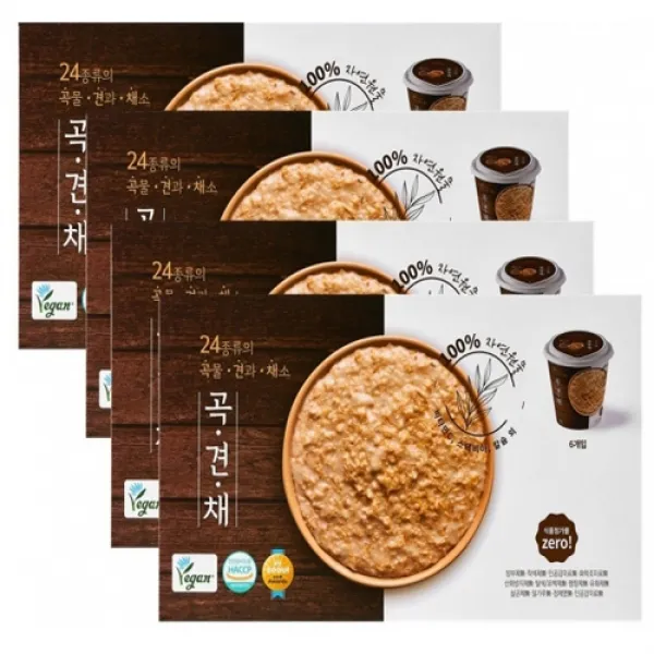 비건인증 간편영양식 곡견채 호두죽 6ea 3+1박스, 단품