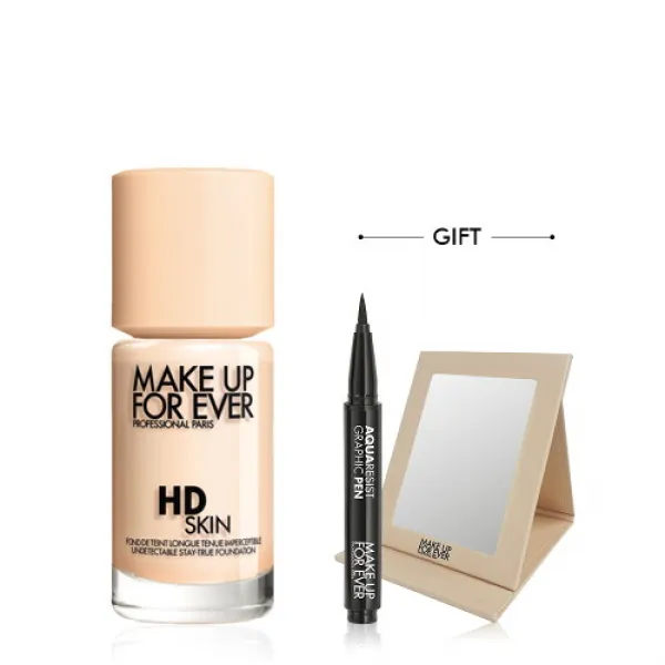 [AK PLAZA] [메이크업포에버] [NEW] HD SKIN 파운데이션 30ml 세트 (+접이식 거울+추가 1종), 옵션선택, 2Y20