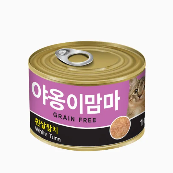 인터펫코리아 야옹이맘마 고양이간식 습식캔 흰살참치 160g x 1개 초특가