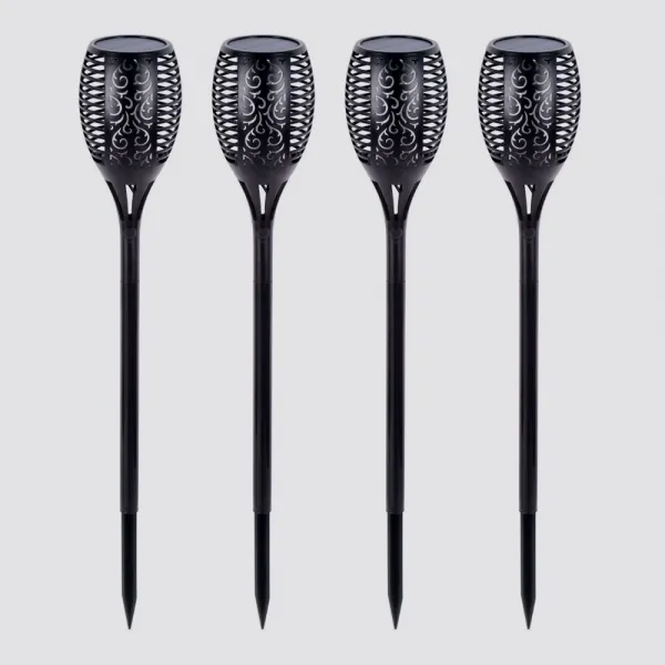 솔까든 태양광정원등 4개입 횃불형 96LED 클래식 인테리어 조명, 붉은색
