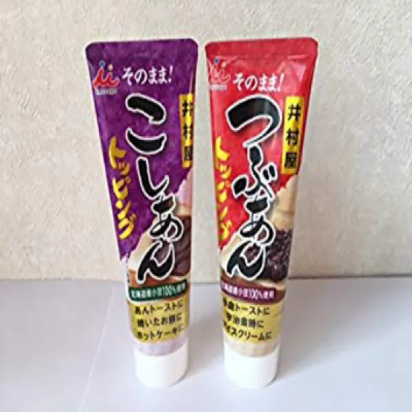 そのまま つぶあん＆こしあんトッピング 130g各1本 그대로 팥고물 팥 토핑 130g 각 1 개, 1