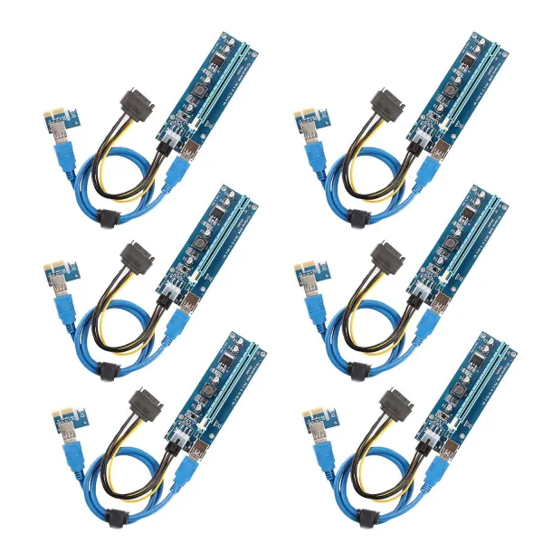 16X 60cm USB 3.0 연장 케이블로 그래픽 카드 1X를 전용 비트 코인 ETH 동전 Ubit 광업의 6 팩 PCI-E 라이저, 하나, 보여진 바와 같이